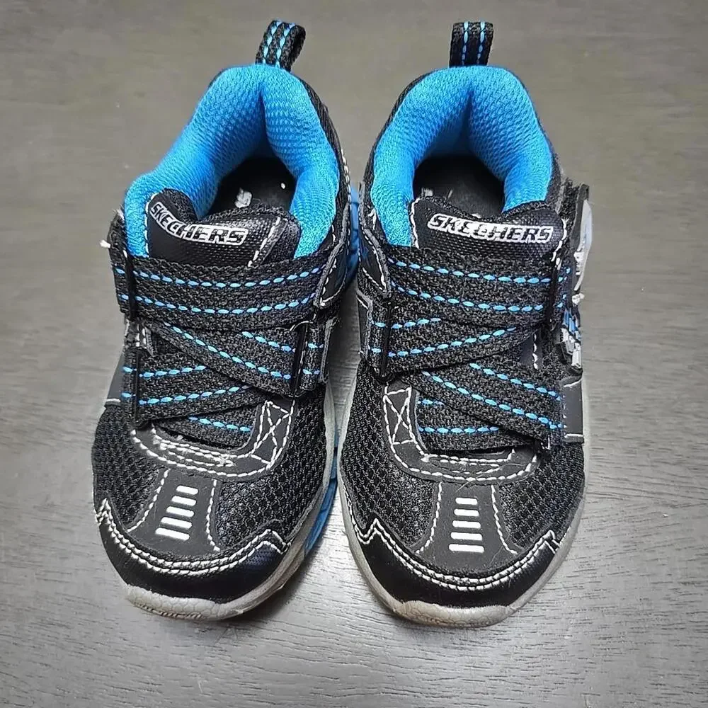 SKETCHERS SUPER Z l Boys sneakers Blue Black Size 6 Very Good Pre-owned - Picture 3 of 9